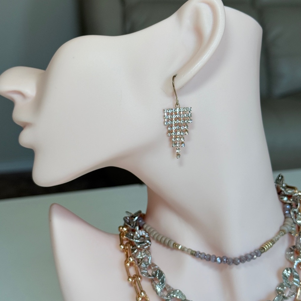 Delicate Crystal Cascade Drop Earrings